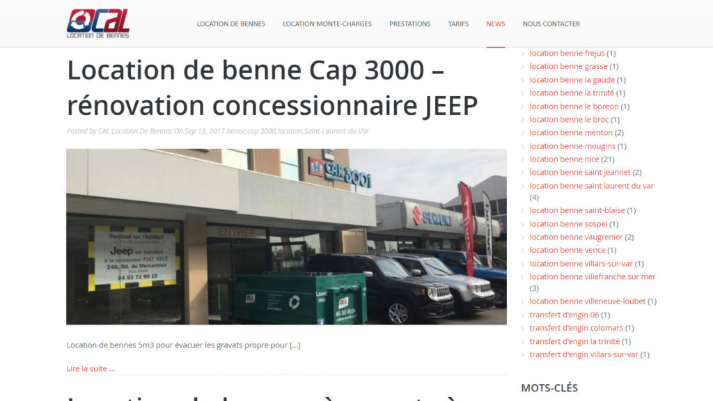 création d'un site de news pour une entreprise de la région de Nice